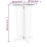 Sklopivi barski stol 90 x 65 x 105 cm od masivne tikovine 319149