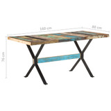 Blagovaonski stol 160 x 80 x 76 cm od masivnog obnovljenog drva 321609