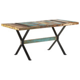 Blagovaonski stol 160 x 80 x 76 cm od masivnog obnovljenog drva 321609