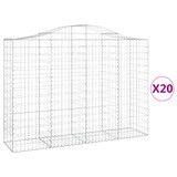 Lučne gabionske košare 20kom 200x50x140/160cm pocinčano željezo 3145697 Lučne gabionske košare 20kom 200x50x140/160cm pocinčano željezo 3145697