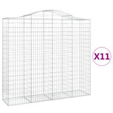 Lučne gabionske košare 11kom 200x50x180/200cm pocinčano željezo 3145733 Lučne gabionske košare 11kom 200x50x180/200cm pocinčano željezo 3145733