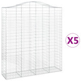 Lučne gabionske košare 5 kom 200x50x220/240cm pocinčano željezo 3145769 Lučne gabionske košare 5 kom 200x50x220/240cm pocinčano željezo 3145769