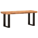 Klupa od grubog masivnog drva manga i čelika 110 cm 286460 Klupa od grubog masivnog drva manga i čelika 110 cm 286460