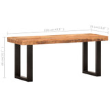 Klupa od grubog masivnog drva manga i čelika 110 cm 286460 Klupa od grubog masivnog drva manga i čelika 110 cm 286460