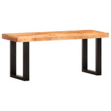Klupa od grubog masivnog drva manga i čelika 110 cm 286460 Klupa od grubog masivnog drva manga i čelika 110 cm 286460