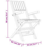 Sklopive vrtne stolice 8 kom 55x61x90 cm od masivne tikovine 3155063