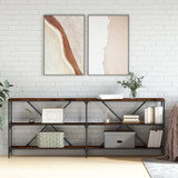 Konzolni stol boja hrasta 200 x 30 x 75 cm od drva i željeza 832860 Konzolni stol boja hrasta 200 x 30 x 75 cm od drva i željeza 832860