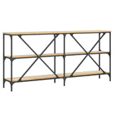 Konzolni stol boja hrasta sonome 160x30x75 cm od drva i željeza 832849 Konzolni stol boja hrasta sonome 160x30x75 cm od drva i željeza 832849