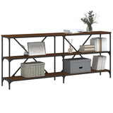 Konzoni stol boja smeđeg hrasta 180x30x75 cm od drva i željeza 832857 Konzoni stol boja smeđeg hrasta 180x30x75 cm od drva i željeza 832857
