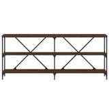 Konzoni stol boja smeđeg hrasta 180x30x75 cm od drva i željeza 832857 Konzoni stol boja smeđeg hrasta 180x30x75 cm od drva i željeza 832857