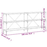 Konzoni stol boja smeđeg hrasta 180x30x75 cm od drva i željeza 832857 Konzoni stol boja smeđeg hrasta 180x30x75 cm od drva i željeza 832857