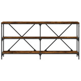 Konzoni stol boja hrasta 160 x 30 x 75 cm od drva i željeza 832850 Konzoni stol boja hrasta 160 x 30 x 75 cm od drva i željeza 832850