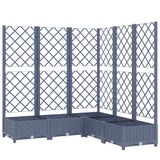 Vrtna sadilica s rešetkom tamnosiva 120 x 120 x 121,5 cm PP 318256