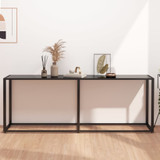Konzolni stol crni 200 x 35 x 75,5 cm od kaljenog stakla 331687 Konzolni stol crni 200 x 35 x 75,5 cm od kaljenog stakla 331687