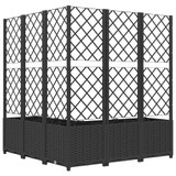 Vrtna sadilica s rešetkom crna 120 x 120 x 136 cm PP 318277