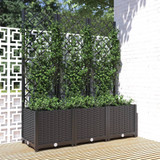 Vrtna sadilica s rešetkom crna 120 x 40 x 136 cm PP 318273