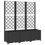 Vrtna sadilica s rešetkom crna 120 x 40 x 136 cm PP 318273