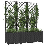 Vrtna sadilica s rešetkom crna 120 x 40 x 136 cm PP 318273