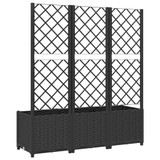 Vrtna sadilica s rešetkom crna 120 x 40 x 136 cm PP 318273