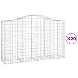 Lučne gabionske košare 20kom 200x50x120/140cm pocinčano željezo 3145676