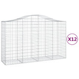 Lučne gabionske košare 12kom 200x50x120/140cm pocinčano željezo 3145671