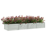 Povišena vrtna gredica 320 x 80 x 45 cm pocinčani čelik srebrna 316892