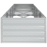 Povišena vrtna gredica 320 x 80 x 45 cm pocinčani čelik srebrna 316892