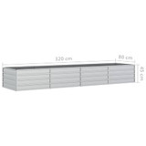 Povišena vrtna gredica 320 x 80 x 45 cm pocinčani čelik srebrna 316892