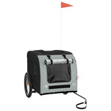 Prikolica za bicikl za pse sivo-crna od tkanine i željeza 93839