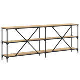 Konzolni stol boja hrasta sonome 200x30x75 cm od drva i željeza 832859 Konzolni stol boja hrasta sonome 200x30x75 cm od drva i željeza 832859