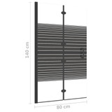Sklopiva pregrada za tuš ESG 80 x 140 cm crna 150740