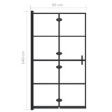 Sklopiva pregrada za tuš ESG 80 x 140 cm crna 150743