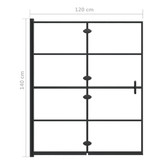 Sklopiva pregrada za tuš ESG 120 x 140 cm crna 150745