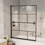 Pregrada za tuš ESG 116 x 140 cm crna 150751