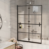 Sklopiva pregrada za tuš ESG 100 x 140 cm crna 150744