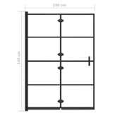Sklopiva pregrada za tuš ESG 100 x 140 cm crna 150744