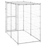 Vanjski kavez za pse s krovom pocinčani čelik 110x220x180 cm 150800