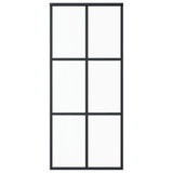 Klizna vrata od stakla ESG i aluminija 90 x 205 cm crna 151012