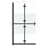 Sklopiva pregrada za tuš napola matirano staklo ESG 120x190 cm 151191