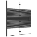 Sklopiva pregrada za tuš ESG 120 x 140 cm crna 150742