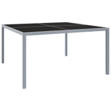 Vrtni stol 130 x 130 x 72 cm sivi od čelika i stakla 313086