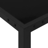 313099  Garden Table 130x130x72 cm Black Steel and Glass 313099