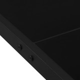 313099  Garden Table 130x130x72 cm Black Steel and Glass 313099