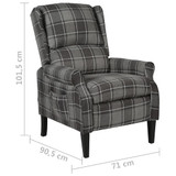 Naslonjač od tkanine sivi 329301