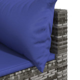 Kutna vrtna sofa od poliratana s jastucima siva 319841
