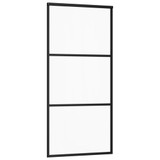 Klizna vrata od stakla ESG i aluminija 90 x 205 cm crna 151009
