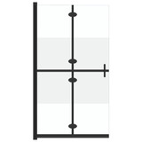 Sklopiva pregrada za tuš napola matirano ESG staklo 80 x 190 cm 151187