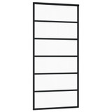 Klizna vrata od stakla ESG i aluminija 90 x 205 cm crna 151015