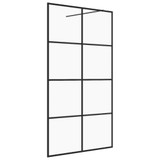Pregrada za tuširanje s prozirnim staklom ESG 90 x 195 cm crna 151034