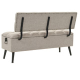 Klupa za pohranu s naslonom 110 cm krem od tkanine 339298 Klupa za pohranu s naslonom 110 cm krem od tkanine 339298